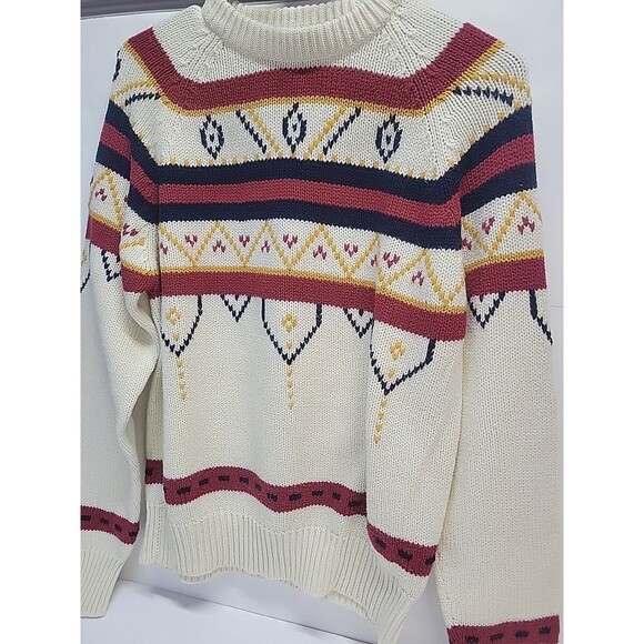 Vtg Youngbloods Fair Isle Ski Sweater Virgin Acrylic Knit Pullover Sz M - Picture 5 of 13